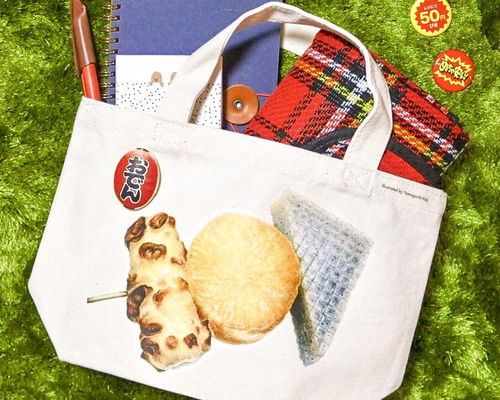 赤ちょうちんブローチつき！おでんトートバッグ エコバッグ トート