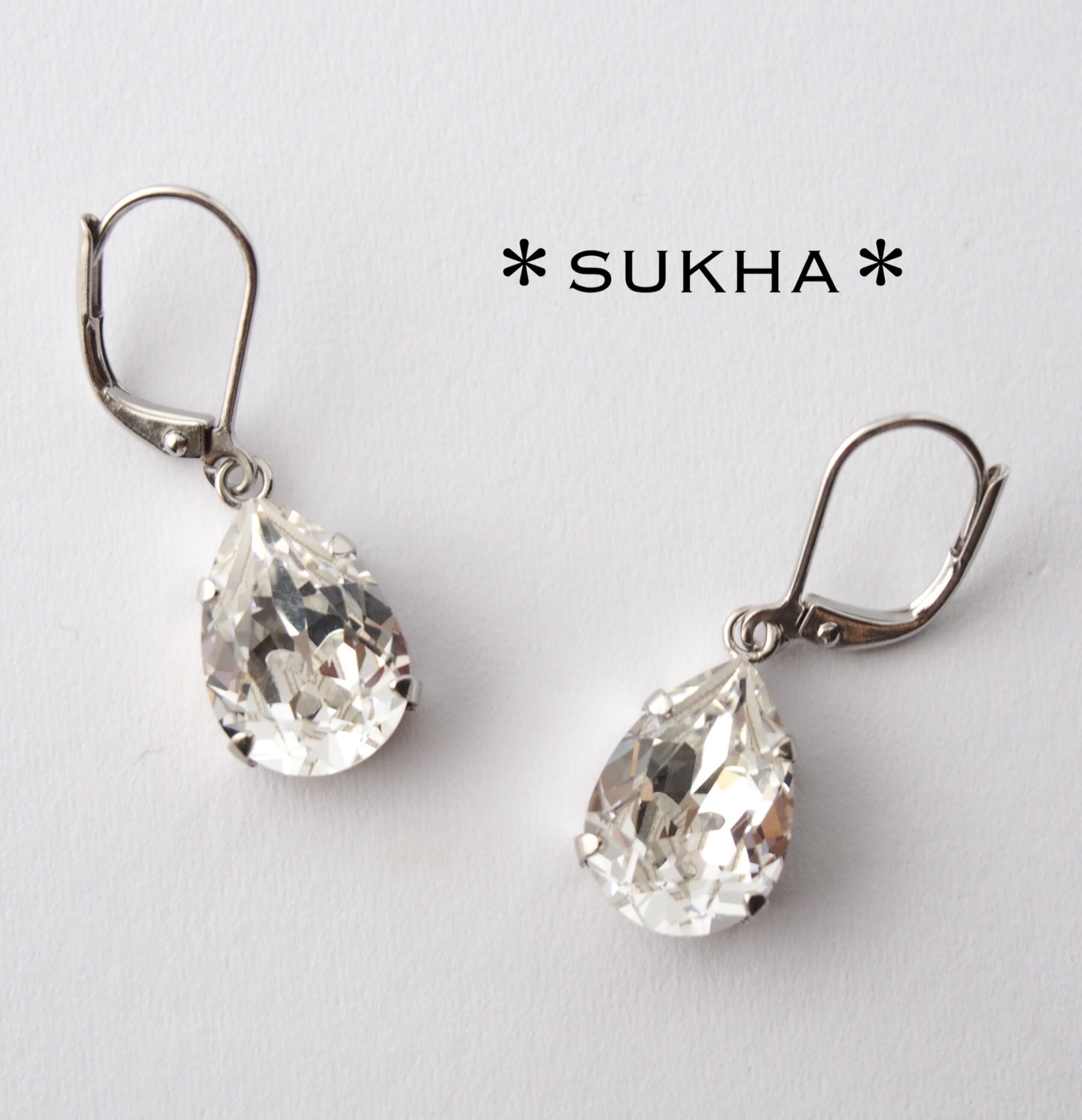 スワロフスキーのしずくビジューピアス(L size) (RC) ピアス