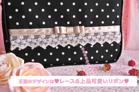 Polka-dot Rucksack* -大人可愛い黒のドット柄リュック♪- 2枚目の画像