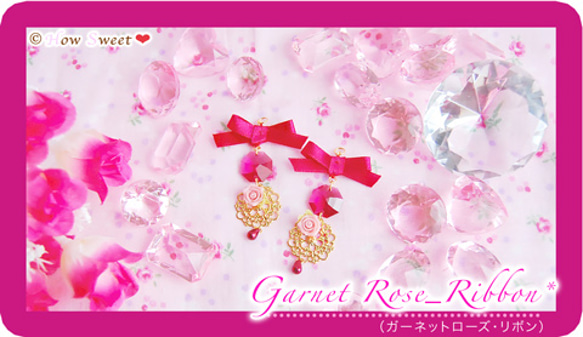 Garnet Rose_Ribon*【イヤリング】 2枚目の画像