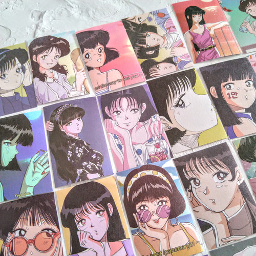 韓国漫画風シールブック◇少女①◇50枚ステッカーフレークシール