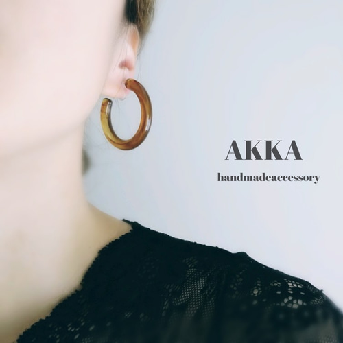 べっ甲フープイヤリング6個セット フープピアス樹脂ピアス樹脂