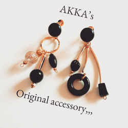 Black vintage/ｱｼﾝﾒﾄﾘｰｲﾔﾘﾝｸﾞ/ﾋﾟｱｽ 1枚目の画像