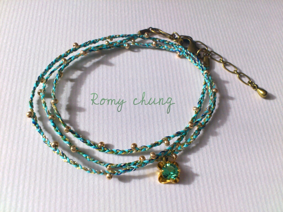 kirakira*cord*Bracelet*green 1枚目の画像