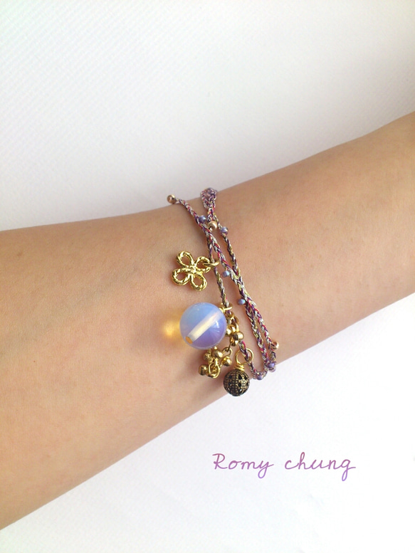 kirakira*cord*Bracelet*opal 2枚目の画像