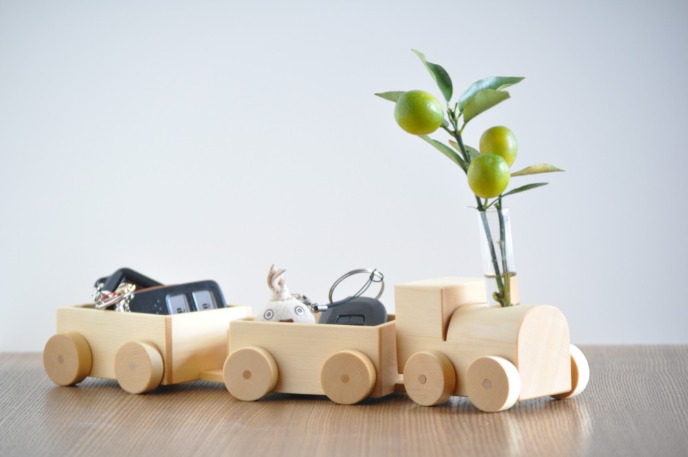 一輪挿し『汽車』きしゃ＆キーケース　玄関口前駅停車～