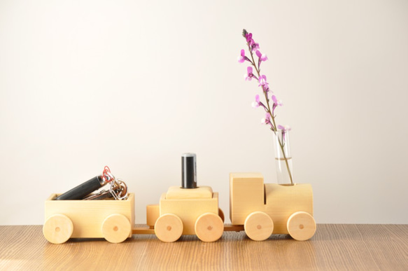 一輪挿し『汽車』きしゃ　　キーケース＆印鑑置き　玄関口前駅停車～　一人暮らしの方へ 2枚目の画像