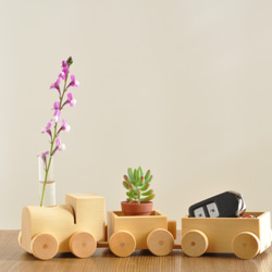 一輪挿し『汽車』きしゃ　　キーケース＆印鑑置き　玄関口前駅停車～　一人暮らしの方へ 3枚目の画像