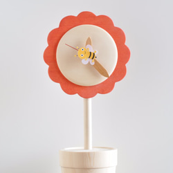 置き時計『ふらわ時計』赤 1枚目の画像