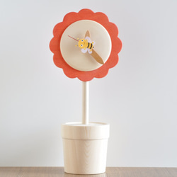 置き時計『ふらわ時計』赤 2枚目の画像