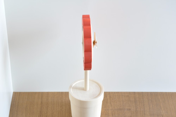 置き時計『ふらわ時計』赤 3枚目の画像