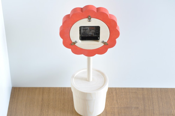 置き時計『ふらわ時計』赤 4枚目の画像