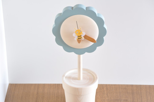 置き時計『ふらわ時計』青 1枚目の画像