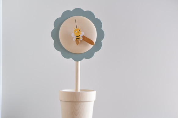 置き時計『ふらわ時計』青 2枚目の画像