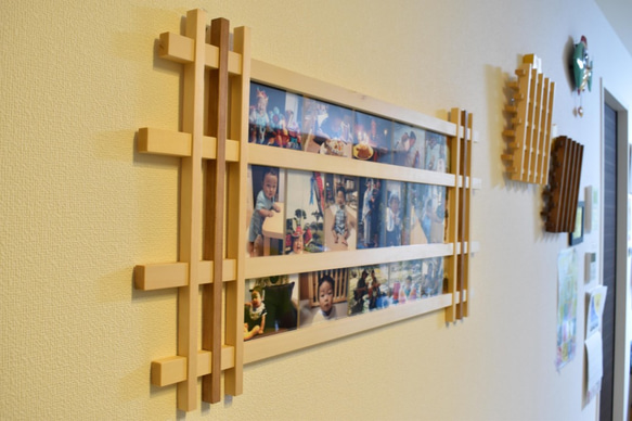 『Creema限定』好きな写真が飾れますセミオーダー木製壁掛けフォトフレームL　カラーC 2枚目の画像