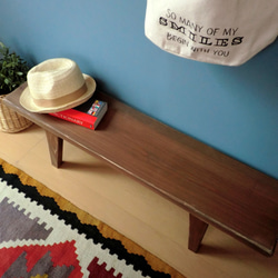 【木製ベンチテーブル】Walnut/スリム/ローテーブル 3枚目の画像
