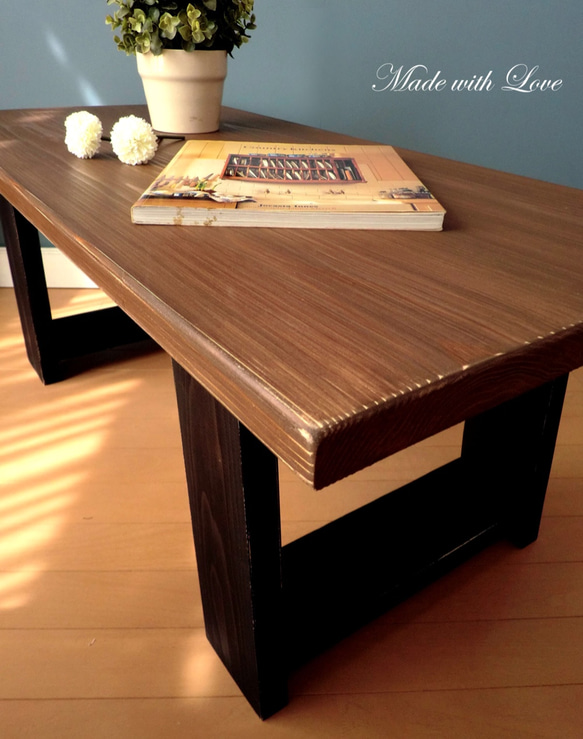 【木製/2色のセンターテーブル】アンティーク/組み立て/リビングテーブル 6枚目の画像