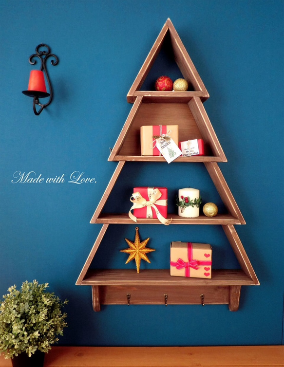 W【ツリー型ウォールシェルフ】アンティーク/飾り棚 棚