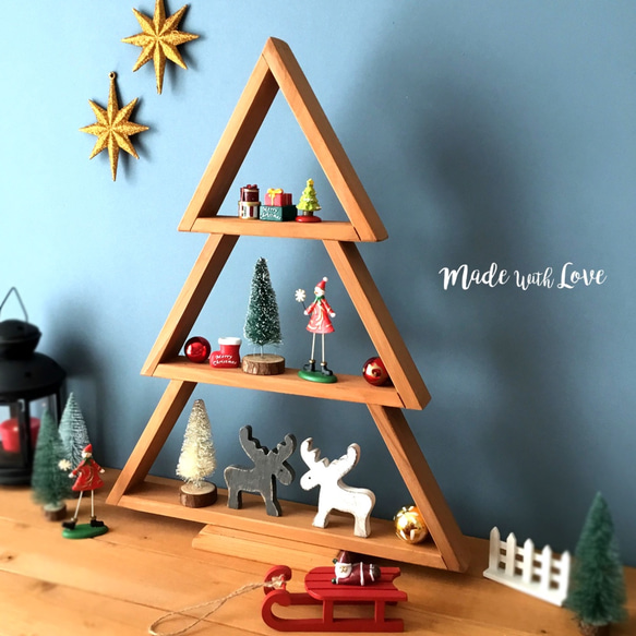 【TREE/スタンドシェルフ】LO/飾り棚/薄型/クリスマスツリー 2枚目の画像