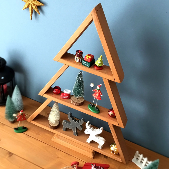 【TREE/スタンドシェルフ】LO/飾り棚/薄型/クリスマスツリー 5枚目の画像