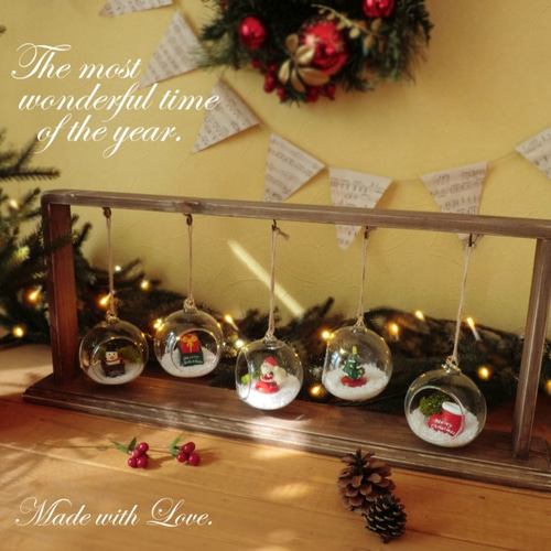 X'mas オーナメント＆木製ディスプレイスタンドセット】 棚