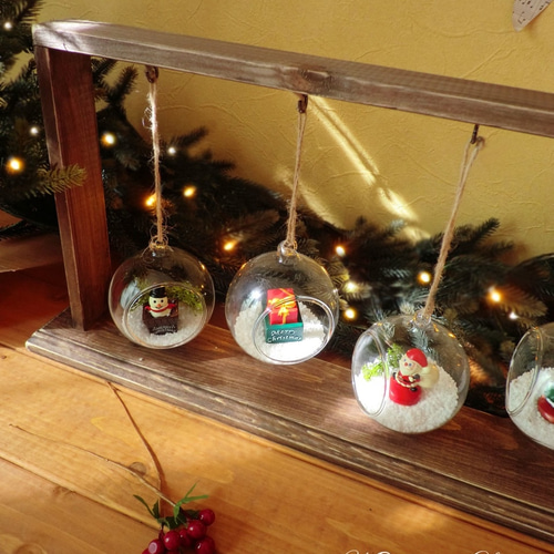 X'mas オーナメント＆木製ディスプレイスタンドセット】 棚