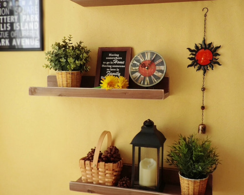 奥行17cm 【60cm 3本組ウォールシェルフ】アンティーク/飾り棚 棚