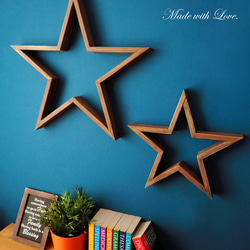 【Star×Star】木製ウォールデコレーション/walnut 3枚目の画像