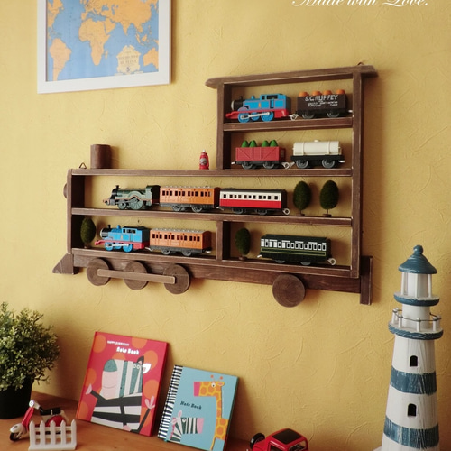 おみなえし　プラレール収納棚6段　ヒノキ プラレール収納棚6段 おもちゃ棚 トミカ NO.10 - メルカリ