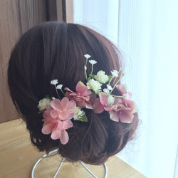 アジサイ＋小花 ウェディングヘアパーツ 4枚目の画像