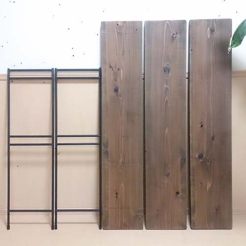 ✧アイアン×足場板 3段ラック120cm♬*❀. 店舗什器❀.飾り台