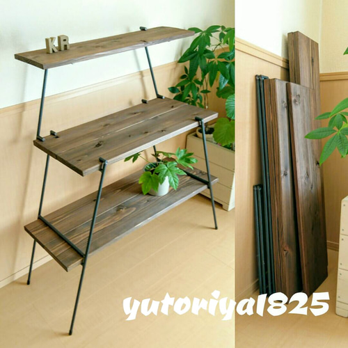アイアンラック キャンプ アウトドア アイアンシェルフ 多肉植物 棚 什器 80032784215e3387e50e3483a205a8