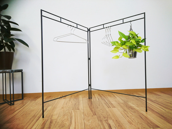 軽量 折りたたみ ハンガーラック》ワイドタイプ 店舗什器 出展