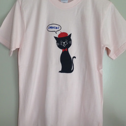 Tシャツ（ネコ）ピンク 1枚目の画像