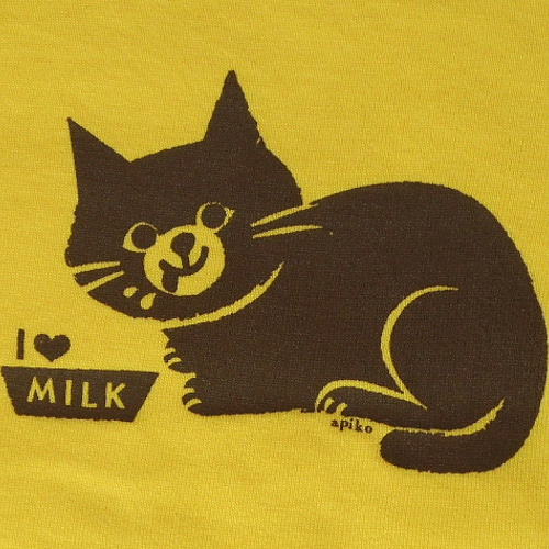 ベビー半袖Tシャツ ネコ イエロー 80cm ベビー服 apiko 通販