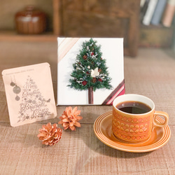 Xmas[Flower & Coffee SET]ツリーキャンバス+選べるメッセージドリップバック 2枚目の画像