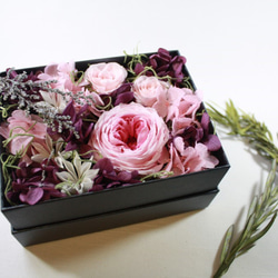 再販[Flower Box Ⅿsize]PINK/プリザーブドフラワー 2枚目の画像