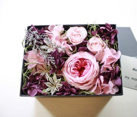 再販[Flower Box Ⅿsize]PINK/プリザーブドフラワー 3枚目の画像