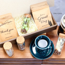 [COFFEE GIFT SET]珈琲豆のボトルフラワーM＋メッセージドリップバック8個 5枚目の画像