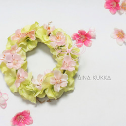 SPRING［ミニリース］桜ピンクカラー2種/アーティフィシャルフラワー 4枚目の画像