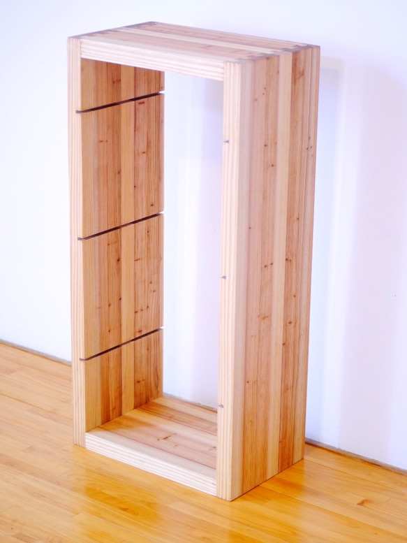 木製３段バスケットラック【幅広】 4枚目の画像