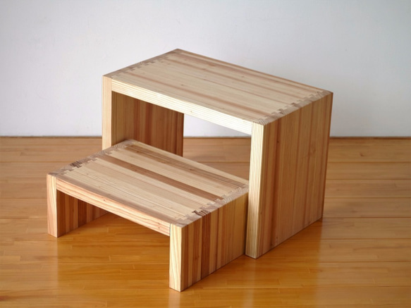 木製コの字ラック【大・小セット】 棚・シェルフ・ラック M