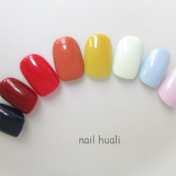 ジェルネイルチップ シンプル ワンカラー 単色 全8色 レッド ネイビー