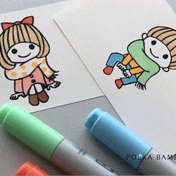 マフラーぐるりマッシュルームくん　消しゴムはんこ 3枚目の画像