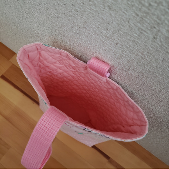 【翌日発送可能】上履き袋☆香水×ドット(ピンク) 3枚目の画像