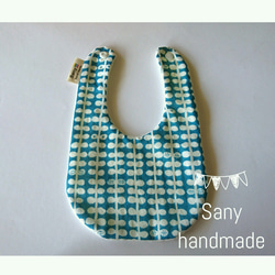 Wガーゼスタイ  あおいはっぱ  Sany handmade 2枚目の画像