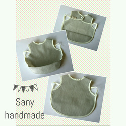 お食事スタイ タンガリーブルー  Sany handmade 1枚目の画像