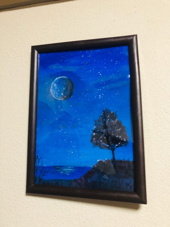 絵画 シルエット風景 ブルー 絵画 にゃんこ工房 通販 9938143｜Creema