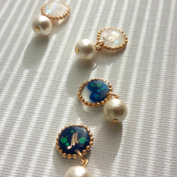 イニシャル入り☆circlea　pierced earring and pearl 1枚目の画像