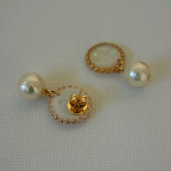 イニシャル入り☆circlea　pierced earring and pearl 3枚目の画像